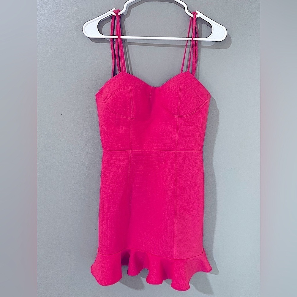 Gianni Bini Pink Ruffle Tie Strap Mini Dress juniors size 5